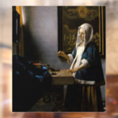 Johannes Vermeer - Woman Holding a Balance Raamsticker (Vel 2)