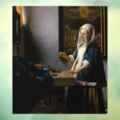 Johannes Vermeer - Woman Holding a Balance Raamsticker (Vel 3)
