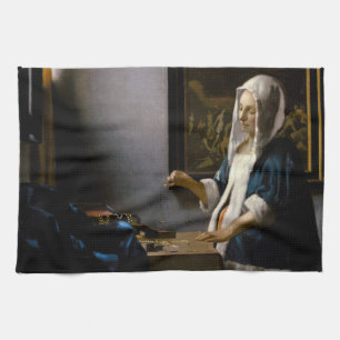 Johannes Vermeer - Woman Holding a Balance Theedoek