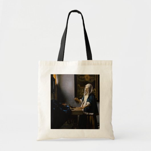 Johannes Vermeer - Woman Holding a Balance Tote Bag (Voorkant)