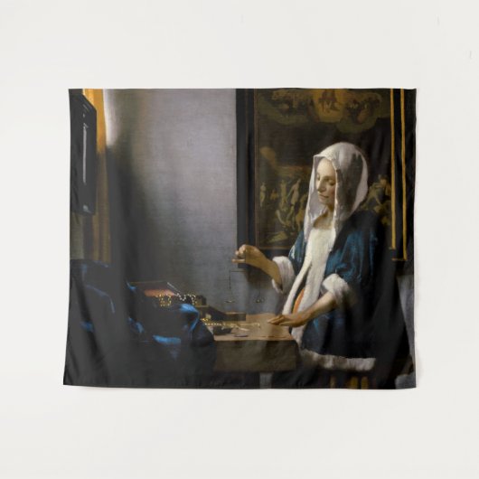 Johannes Vermeer - Woman Holding a Balance Wandkleed (Voorkant (horizontaal))