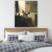 Johannes Vermeer Woman met een Lute Canvas Afdruk (Insitu (Slaapkamer))