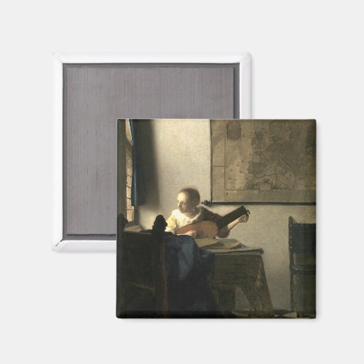Johannes Vermeer Woman met een Lute Magneet (Voorkant / Achterkant)