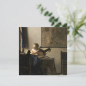 Johannes Vermeer - Young Woman met een Lute Bedankkaart (Staand voorkant)