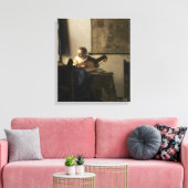 Johannes Vermeer - Young Woman met een Lute Canvas Afdruk (Insitu (Woonkamer))