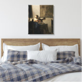 Johannes Vermeer - Young Woman met een Lute Canvas Afdruk (Insitu (Slaapkamer))
