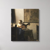 Johannes Vermeer - Young Woman met een Lute Canvas Afdruk (Voorkant)