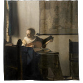 Johannes Vermeer - Young Woman met een Lute Douchegordijn (Voorkant)