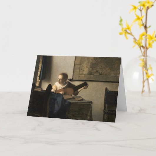 Johannes Vermeer - Young Woman met een Lute Kaart (Gele Bloem)