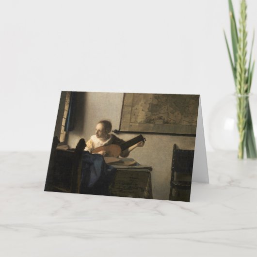 Johannes Vermeer - Young Woman met een Lute Kaart (Voorkant)