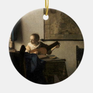Johannes Vermeer - Young Woman met een Lute Keramisch Ornament