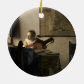 Johannes Vermeer - Young Woman met een Lute Keramisch Ornament (Achterkant)