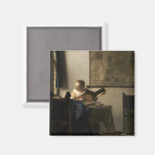 Johannes Vermeer - Young Woman met een Lute Magneet (Voorkant / Achterkant)