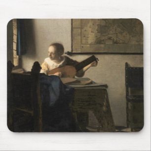 Johannes Vermeer - Young Woman met een Lute Muismat