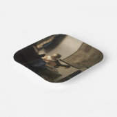 Johannes Vermeer - Young Woman met een Lute Papieren Bordje (Gebogen)