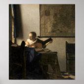 Johannes Vermeer - Young Woman met een Lute Poster (Voorkant)
