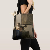 Johannes Vermeer - Young Woman met een Lute Tote Bag (Dichtbij)