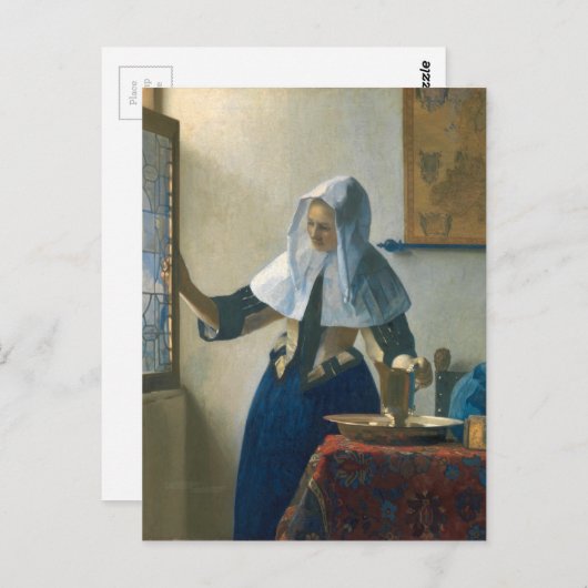 Johannes Vermeer Young Woman met een waterpitcher Briefkaart (Voorkant / Achterkant)