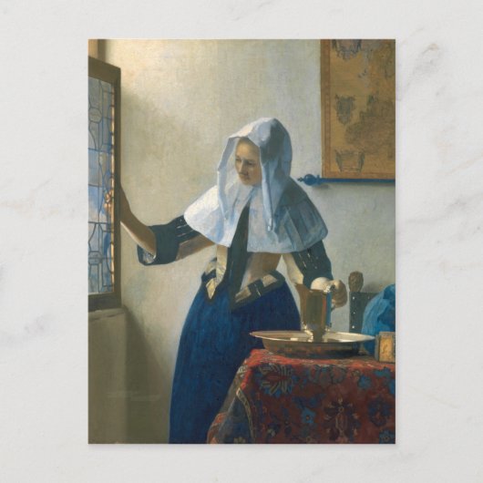 Johannes Vermeer Young Woman met een waterpitcher Briefkaart (Voorkant)