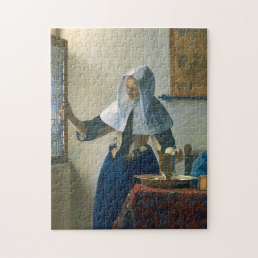 Johannes Vermeer Young Woman met een waterpitcher Legpuzzel (Verticaal)