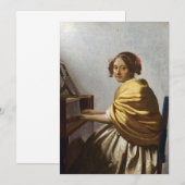 Johannes Vermeer - Young Woman Seated at Virginal Bedankkaart (Voorkant / Achterkant)