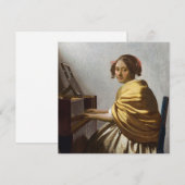 Johannes Vermeer - Young Woman Seated at Virginal Kaart (Voorkant / Achterkant)