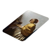 Johannes Vermeer - Young Woman Seated at Virginal Magneet (Linkerzijde)