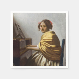 Johannes Vermeer - Young Woman Seated at Virginal Servet