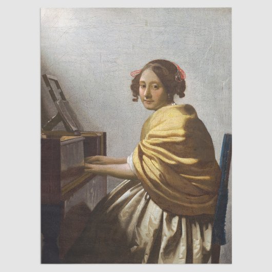 Johannes Vermeer - Young Woman Seated at Virginal Tissuepapier