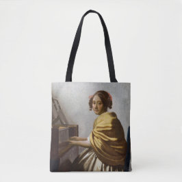 Johannes Vermeer - Young Woman Seated at Virginal Tote Bag
