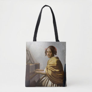 Johannes Vermeer - Young Woman Seated at Virginal Tote Bag