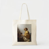 Johannes Vermeer - Young Woman Seated at Virginal Tote Bag (Voorkant)