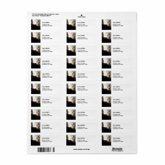 Johannes Vermeer - Young Woman with Pearl Ketting Etiket (Full Sheet)