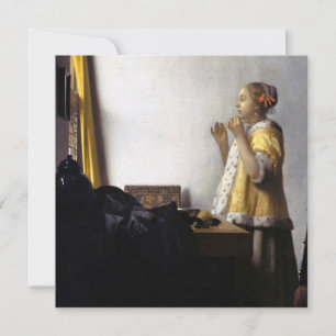 Johannes Vermeer - Young Woman with Pearl Ketting Kaart