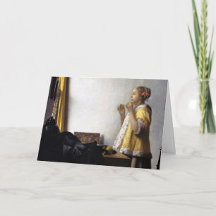 Johannes Vermeer - Young Woman with Pearl Ketting Kaart