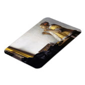 Johannes Vermeer - Young Woman with Pearl Ketting Magneet (Linkerzijde)