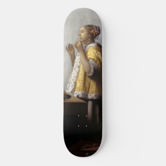 Johannes Vermeer - Young Woman with Pearl Ketting Persoonlijk Skateboard (Voorkant)