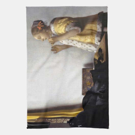 Johannes Vermeer - Young Woman with Pearl Ketting Theedoek (Verticaal)