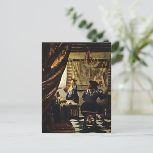 Johannes Vermeer's Kunst van schilderen ongeveer 1 Briefkaart (Staand voorkant)