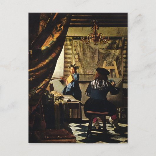 Johannes Vermeer's Kunst van schilderen ongeveer 1 Briefkaart (Voorkant)