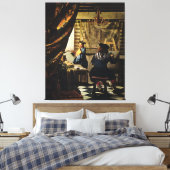 Johannes Vermeer's Kunst van schilderen ongeveer 1 Canvas Afdruk (Insitu (Slaapkamer))