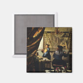 Johannes Vermeer's Kunst van schilderen ongeveer 1 Magneet (Voorkant / Achterkant)