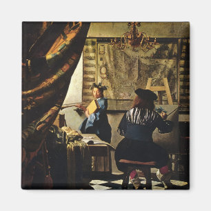 Johannes Vermeer's Kunst van schilderen ongeveer 1 Magneet