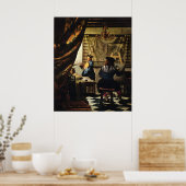 Johannes Vermeer's Kunst van schilderen ongeveer 1 Poster (Keuken)