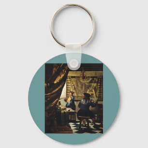 Johannes Vermeer's Kunst van schilderen ongeveer 1 Sleutelhanger