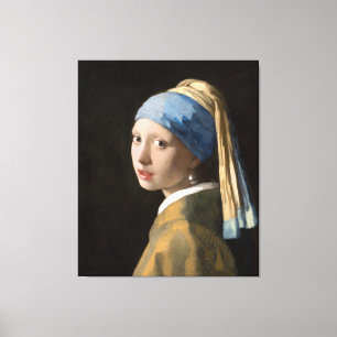 Johannes Vermeer's meisje met een pareltje Canvas Afdruk