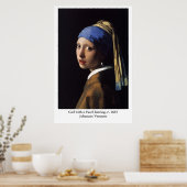 Johannes Vermeer's meisje met een pareltje Poster (Keuken)