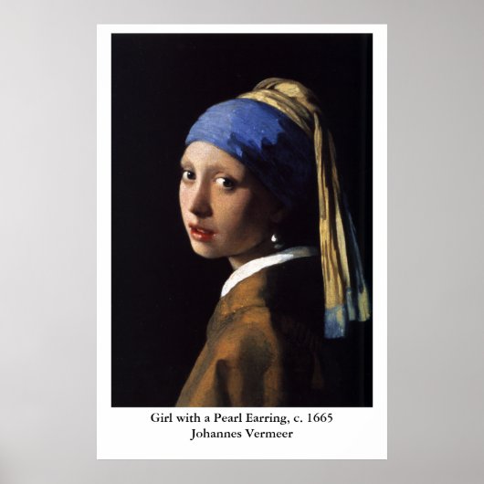 Johannes Vermeer's meisje met een pareltje Poster (Voorkant)