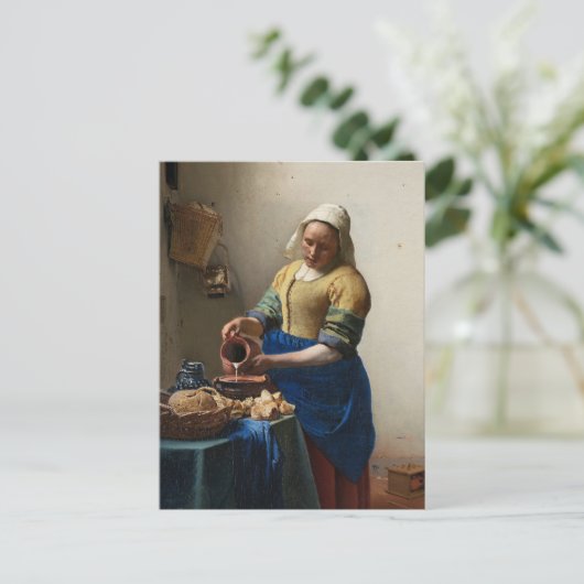 Johannes Vermeer's Milkmaid Briefkaart (Staand voorkant)