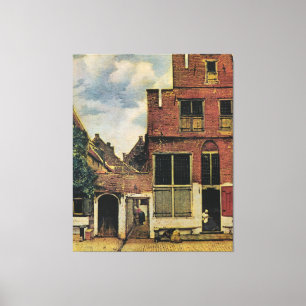 Johannes Vermeer's Street in Delft (circa 1660) Canvas Afdruk